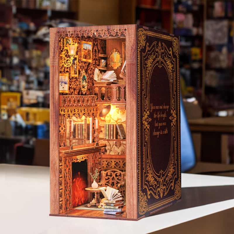  Cutefun Eternal Bookstore，DIY Book Nook Kits for Adults -  Wooden Dollhouse- 3D Puzzle with LED Lights - Miniature House Kit for  Collectors and Decorations : Toys & Games