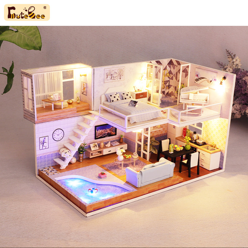 Cutebee Dollhouse Miniature Kit, Miniature Dolls House