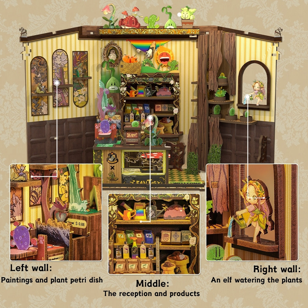 CUTEBEE DIY Book Nook Kit|Fantacy Plant Shop