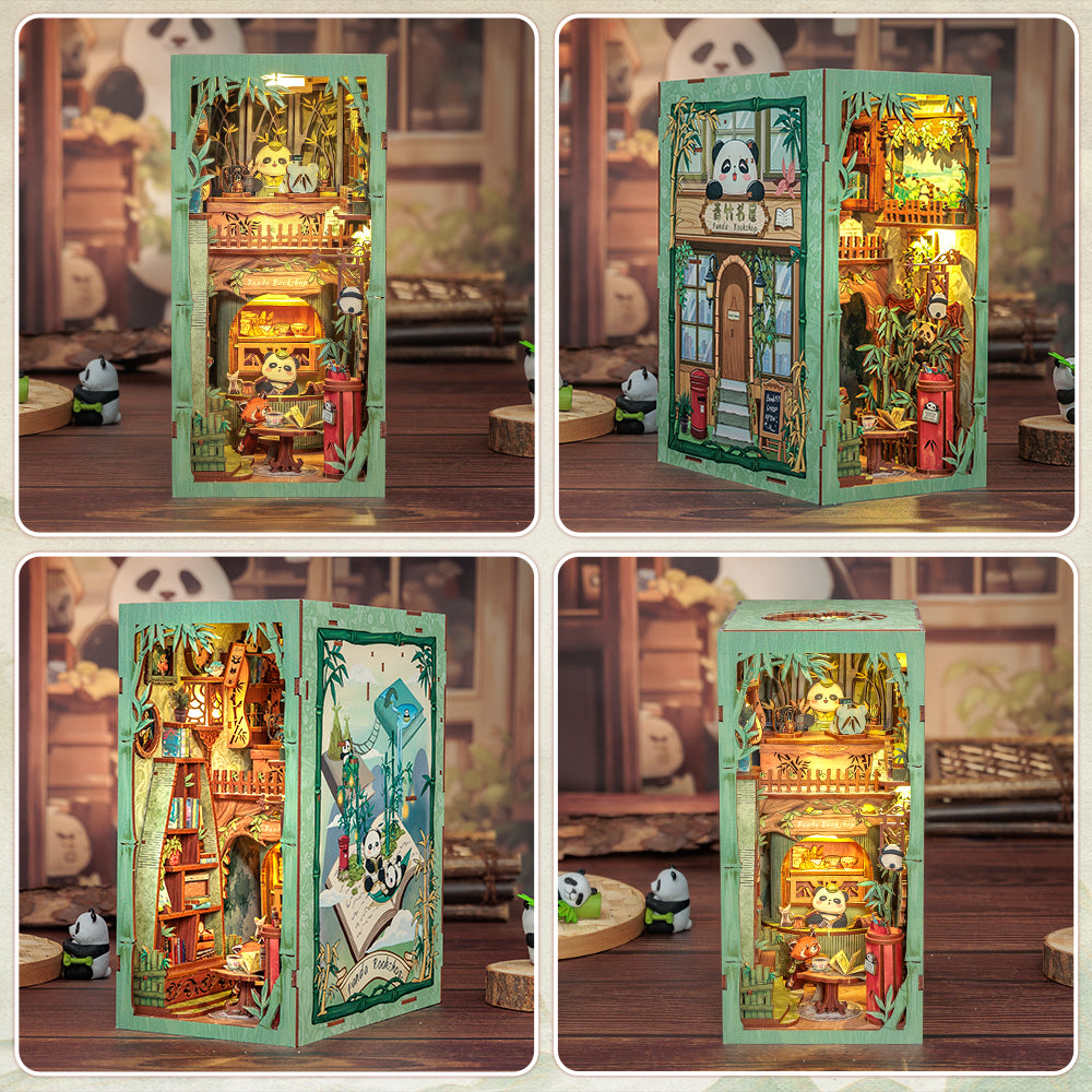 CUTEBEE DIY Book Nook Kit (Panda Bookshop)