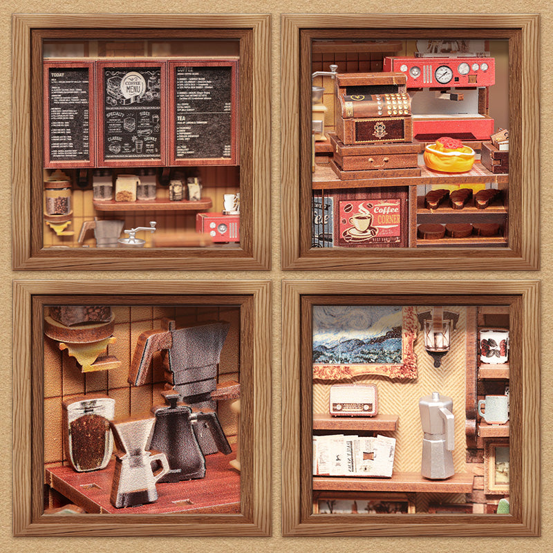 CUTEBEE DIY Dollhouse Kit | CORNER COFFEE SHOP