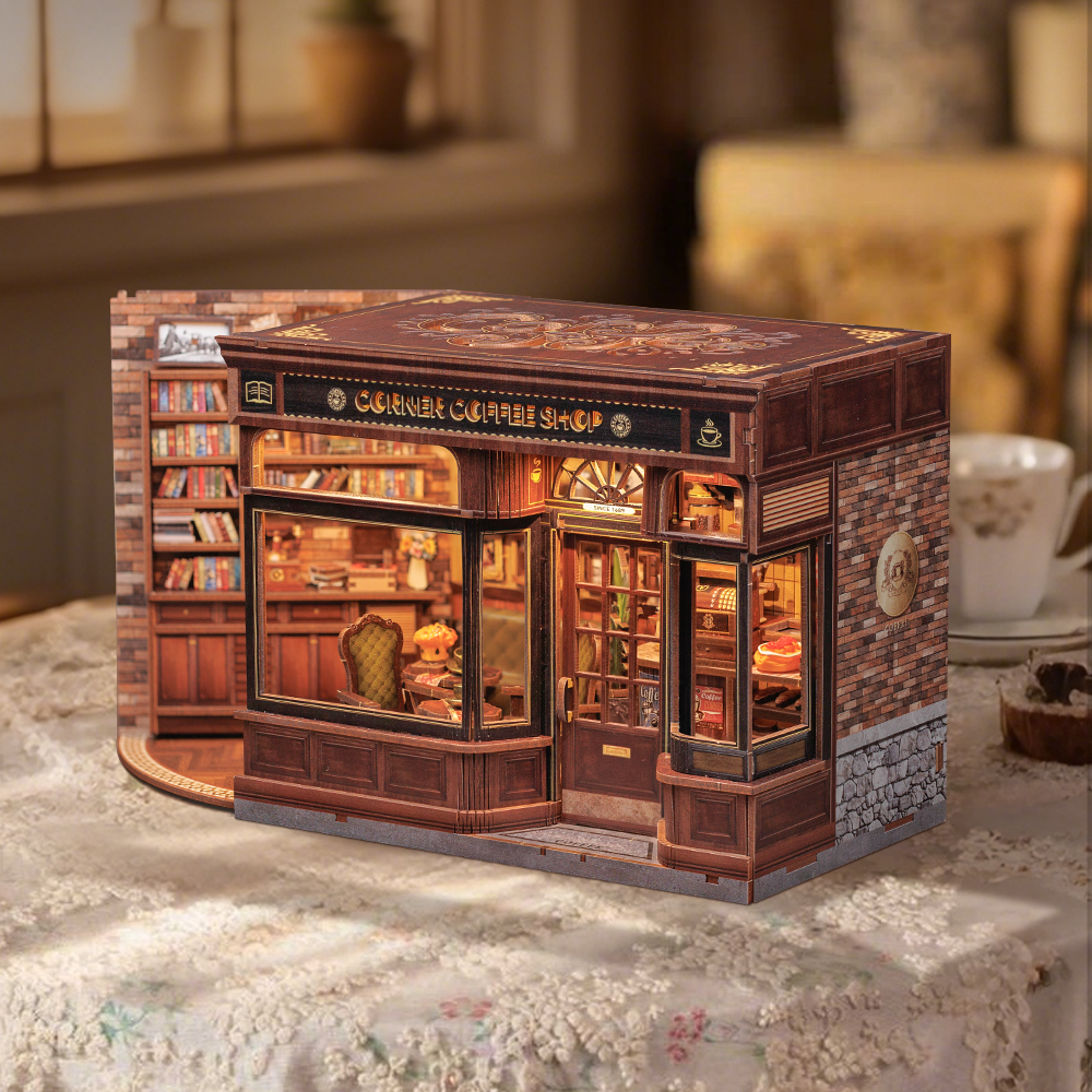 CUTEBEE DIY Dollhouse Kit | CORNER COFFEE SHOP