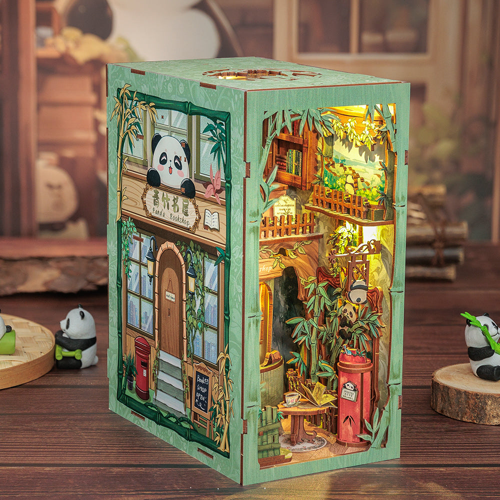 CUTEBEE DIY Book Nook Kit (Panda Bookshop)