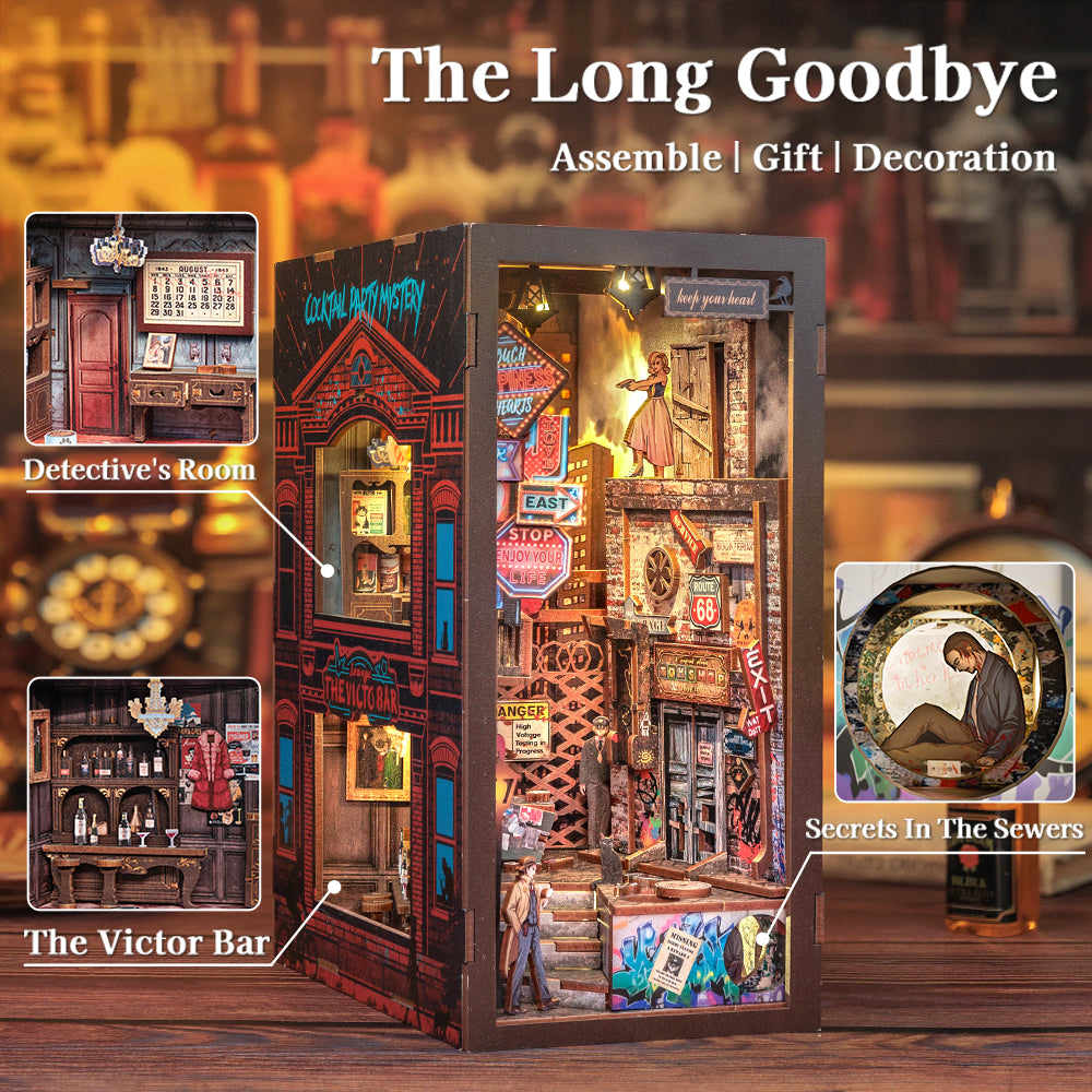 CUTEBEE DIY Book Nook Kit (The Long Goodbye)