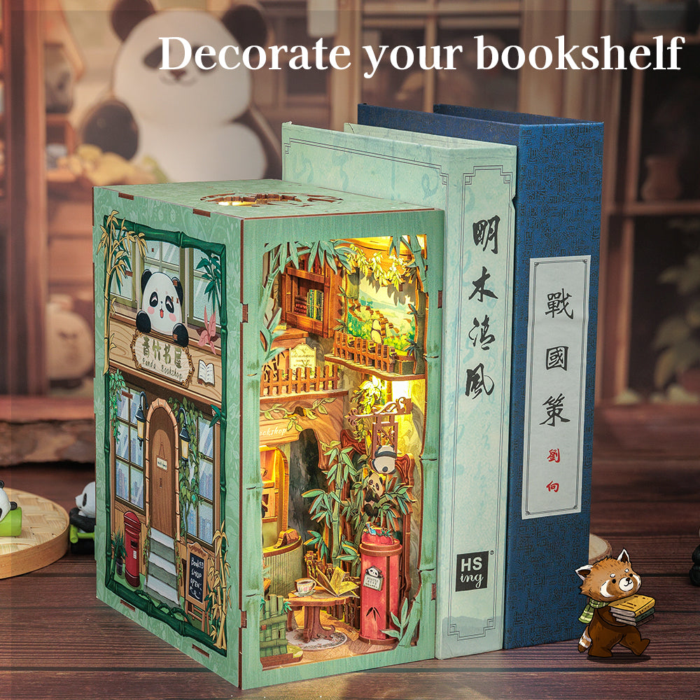 CUTEBEE DIY Book Nook Kit (Panda Bookshop)