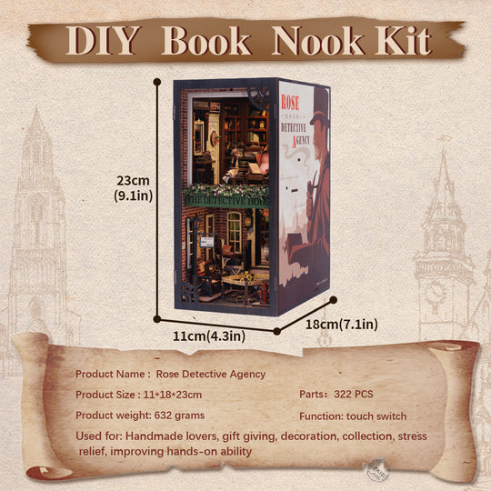 CUTEBEE DIY Book Nook Kit（Rose Detective Agency）