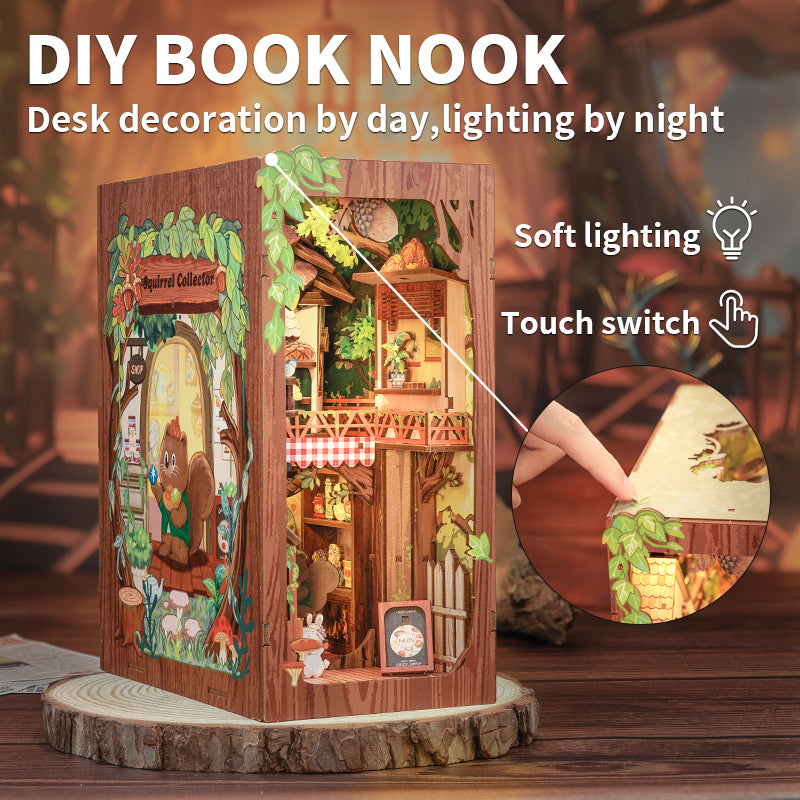 CUTEBEE DIY Book Nook Kit|Squirrel Collector