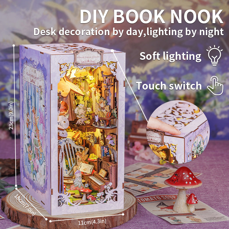 CUTEBEE DIY Book Nook Kit|Flower Forest Concert