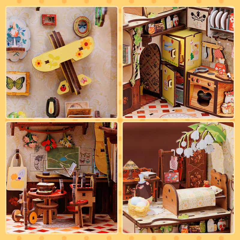 CUTEBEE DIY Book Nook Kit (Mole's Apartment)