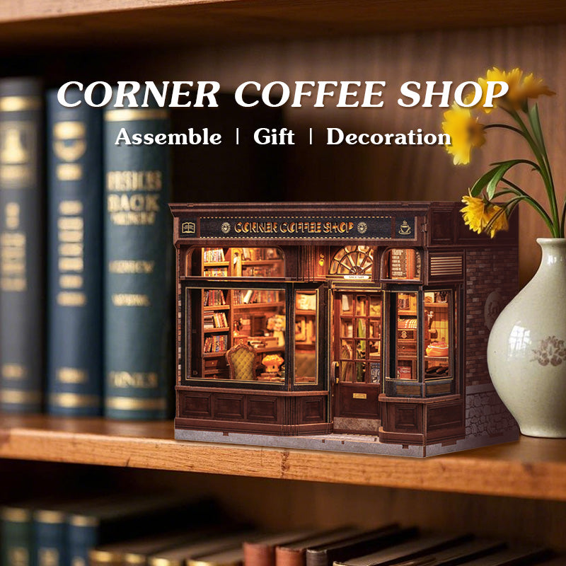 CUTEBEE DIY Dollhouse Kit | CORNER COFFEE SHOP