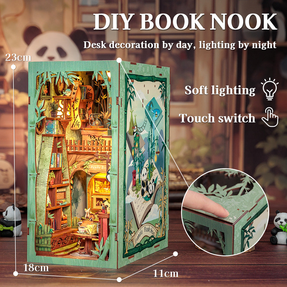 CUTEBEE DIY Book Nook Kit (Panda Bookshop)