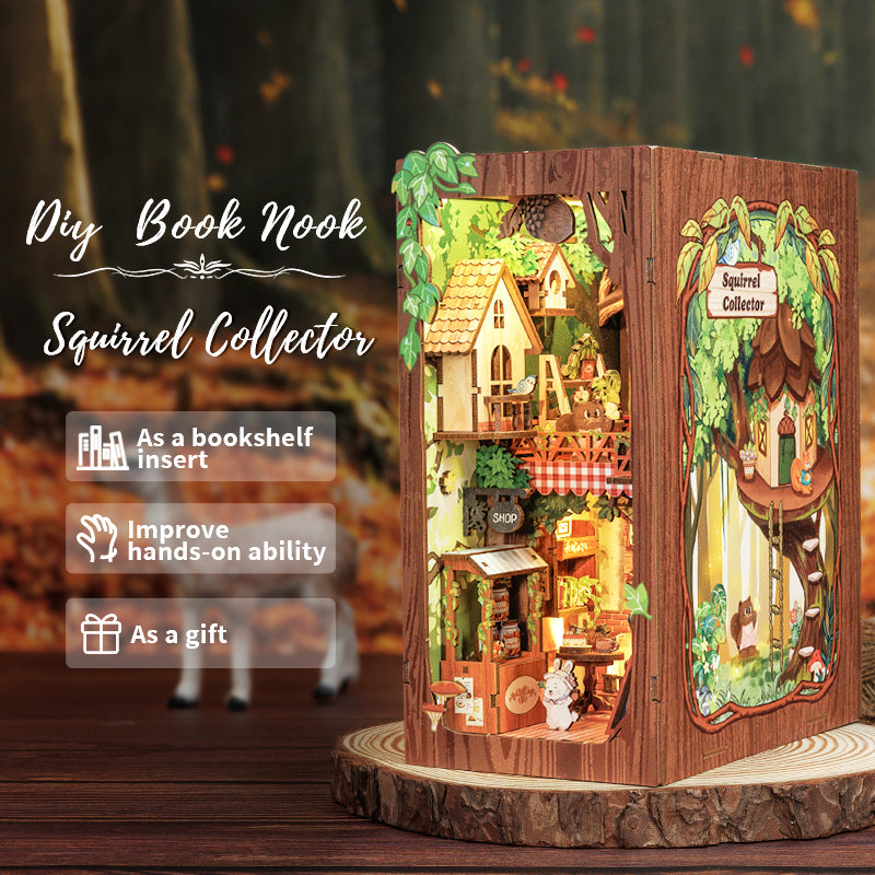 CUTEBEE DIY Book Nook Kit|Squirrel Collector