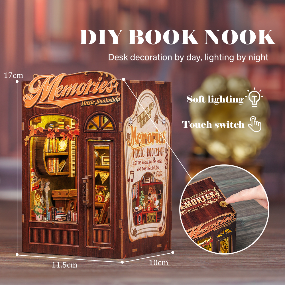 CUTEBEE DIY Book Nook Kit | Memories Music Bookshop