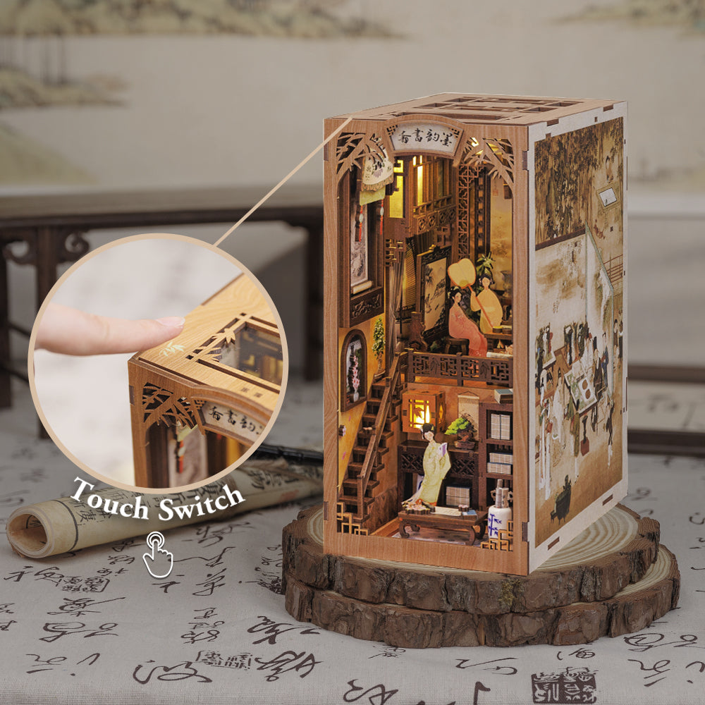 Doll House Accessories CUTEBEE DIY Book Nook Miniature Dollhouse