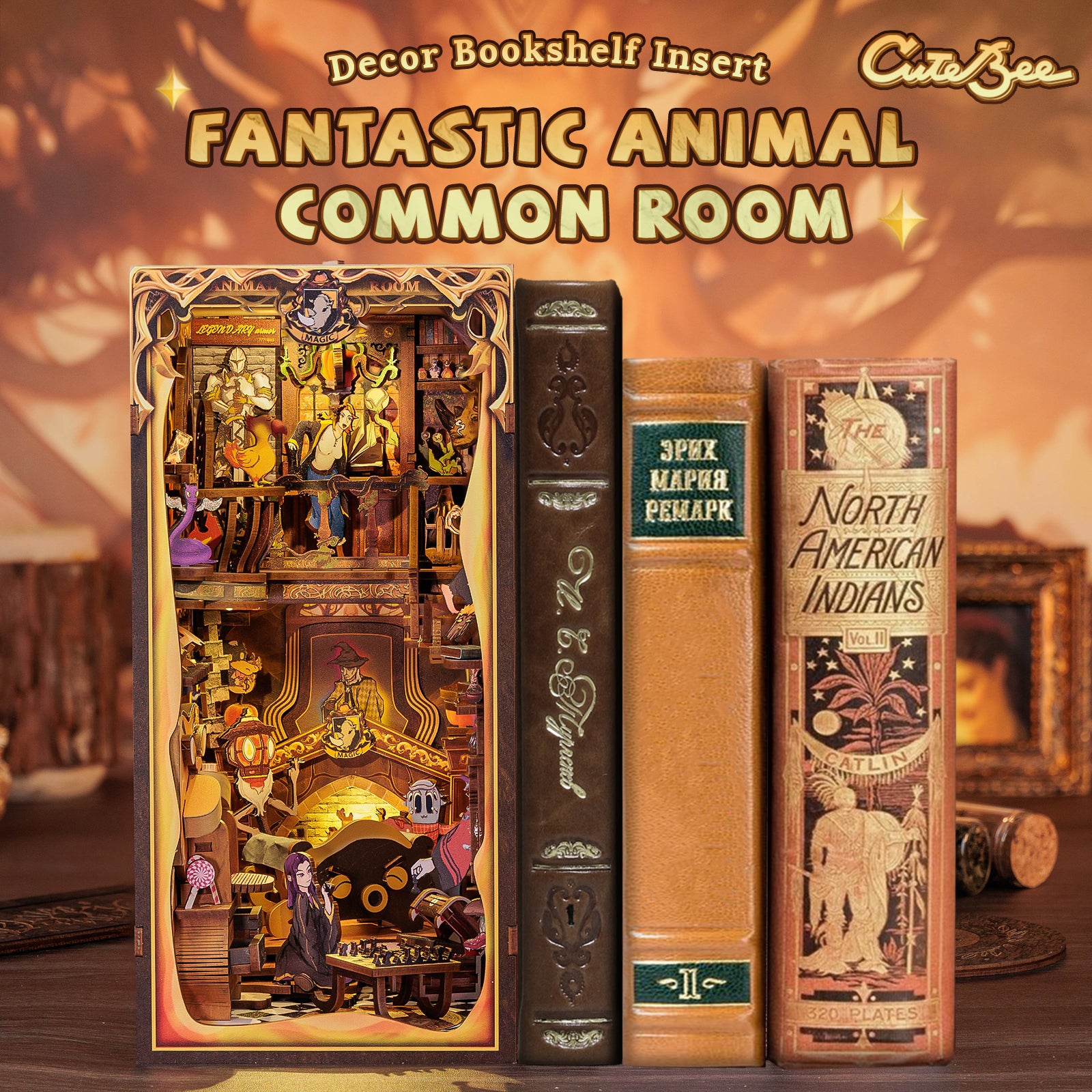 CUTEBEE DIY Book Nook Kit | Fantastic Animal Common Room