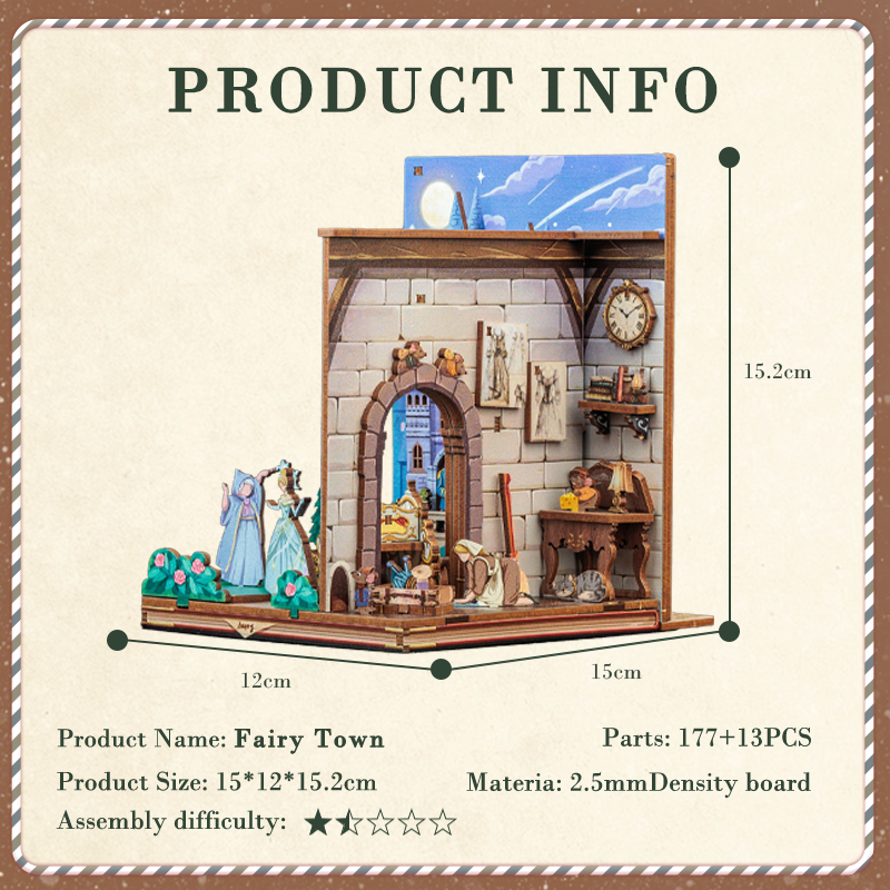 CUTEBEE DIY Bookends Kit (Fairy Town)