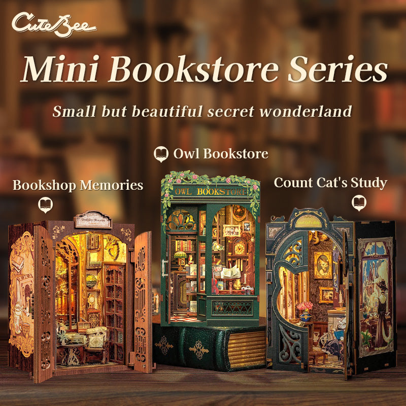 CUTEBEE DIY Book Nook Kit|Mini Bookstore Series