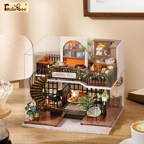 CUTEBEE 1: 24 DIY Dollhouse Kit (Leisurely coffee shop)