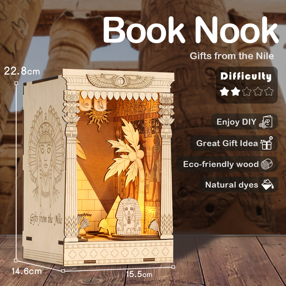 CUTEBEE – Puzzle 3D en bois, book nook, insertion d'une étagère